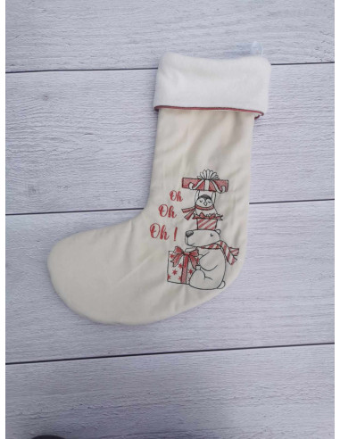 Botte de Noël brodée