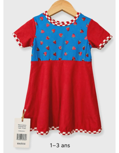 1-3 ans | Robe fraise