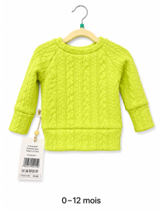 3-12 mois | Pull mailles vert flash