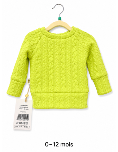3-12 mois | Pull mailles vert flash