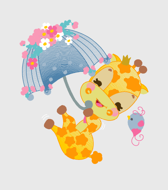 Girafle sous la pluie